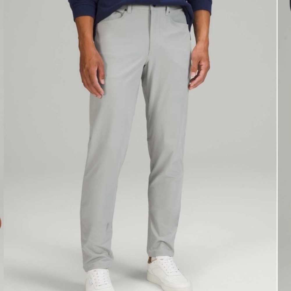 Lululemon Athletica ABC Slim-Fit Pant Warpstreme Silver Drop Golf Casual Travel
